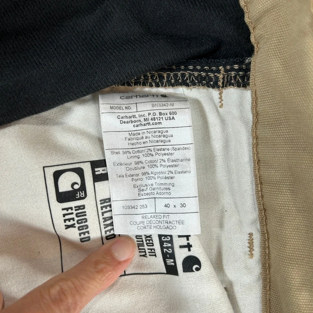 Carhartt Mens Rugged Flex Relaxed Fit Canvas Knit Lined Work Pant BN3342-M 40x30